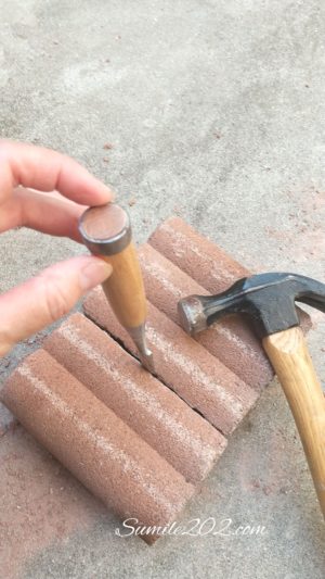 DIY★レンガを綺麗に割る方法